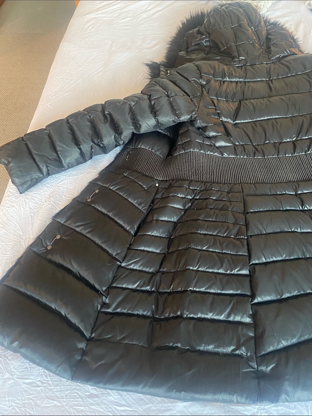 Laundry shelli segal fur lined hooded puffer coat - Picture 10 of 12
